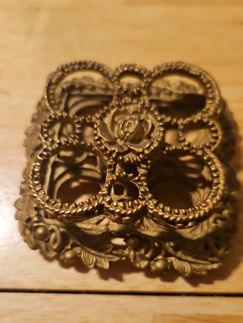 Ornate Gold-Tone Lipstick Holder